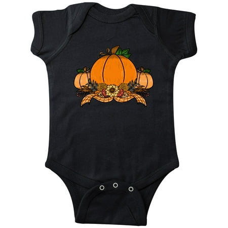 

Inktastic Pumpkins and Sunflower with Plaid Orange Ribbon Gift Baby Boy or Baby Girl Bodysuit