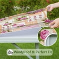 thumbnail image 6 of Pioneer Flower Floral Print Pattern Square Fitted Tablecloth with Elastic Edge,Square Table Cover,Washable Elastic Table Cover for Home Kitchen Party Decor 36"x36", 6 of 6