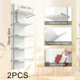 thumbnail image 2 of 2 Pack 5 Tier Wall Shelf Unit - Narrow Smooth Laminate Finish - Vertical Column Wall Decor Mount Floating Storage Home Decor Organizer Tall Tower Utility Shelf for Bedrooms, Living Rooms(White), 2 of 13