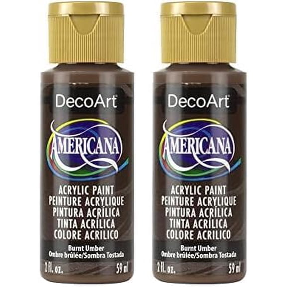2-pack - Americana Acrylic Paint 2oz-Burnt Umber - Opaque DA-064  00016455164303