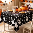 thumbnail image 6 of Halloween Ghost Themed Party Tablecloth Black and Pink Festive Fabric Cover for Holiday Gathering Decor, 6 of 6