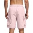 thumbnail image 5 of Cargo Short for Men Elastic Waistband Drawstring Shorts Pants Outdoor Casual Camo Hiking Work Casual Big & Tall Cargo Short Multi Pocket Quick Dry Golf Shorts,Pink M, 5 of 6