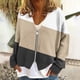 thumbnail image 1 of Chaqueta y abrigo informal de manga larga sin capucha para mujer, cárdigan cálido de moda con cremallera, chaqueta con cuello en V y manga larga, blusa para mujer, 1 of 5