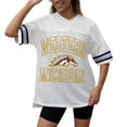 thumbnail image 2 of Women's Gameday Couture White Western Michigan Broncos Iconic Oversized Fashion Jersey, 2 of 5