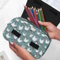 thumbnail image 6 of Rateoe Farm Birds Pattern Double Clamshell Pen Case, Storage Organizer with Two Zipper Compartments– Holds Up to 50 Pencils & Pens, 6 of 7