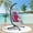 Rose Red, variant on Egg Chair with Stand, Foldable Hanging Swing Chair with Cushions & Pillow, HDPE Rattan & Aluminum-Steel Frame, 350lbs Capacity All-Weather Indoor/Outdoor Use for Patio, Balcony, Bedroom,Dark Gray