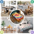 thumbnail image 5 of Vibrant Tie Dye Spiral Rectangle Tablecloth 60"x102",Waterproof Polyester Rectangle Table Cloth, Wipeable Spillproof Polyester Tablecloth for Dining, Camping, Indoor and Outdoor, 5 of 6