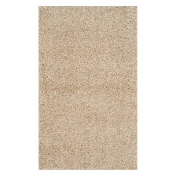 SAFAVIEH Charlotte Solid Plush Shag Area Rug, Ivory, 6' x 9'