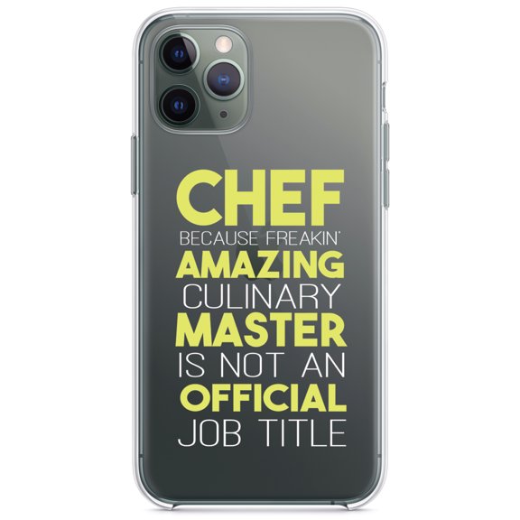 DistinctInk Clear Shockproof Hybrid Case for iPhone 13 Pro MAX (6.7" Screen) - TPU Bumper Acrylic Back Tempered Glass Screen Protector - Chef Amazing Culinary Master
