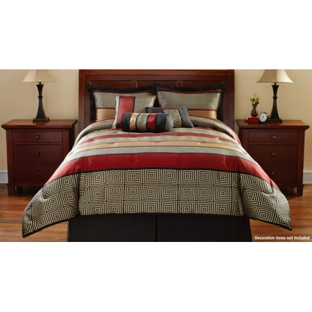 Mainstays Preston Geometric 7-Piece Bedding Comforter Set