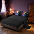 thumbnail image 4 of Homewish Rainbow Tree of Life King Bedding, Dreamy Galaxy King Bed in a Bag, Black Reversible 7pcs, 4 of 7