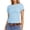 T362 Light Blue, variant on Womens T Shirt Short Sleeve Crew Neck Solid Color Slim Fit Basic Comfortnable Tee Light Blue Size M