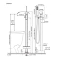 thumbnail image 3 of Wowow Brass Waterfall Single-Handle Floor Mount Freestanding Bathtub Faucet with Hand Shower and Supply Line, 3 of 5