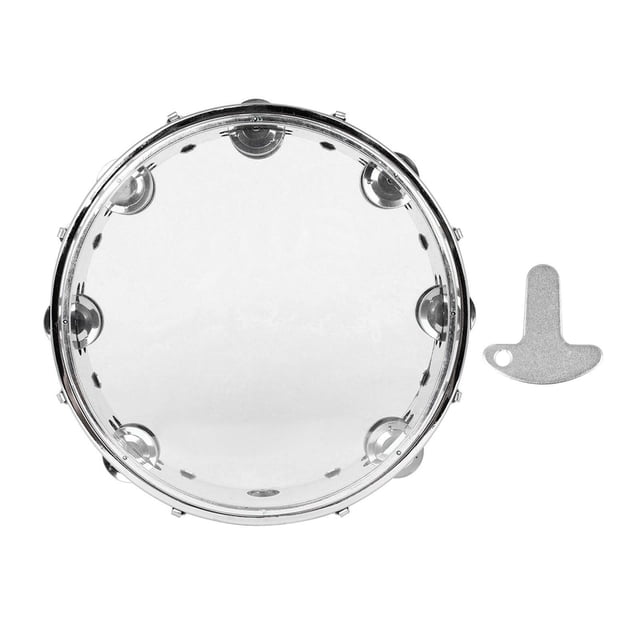 BELOVING Tambourine 10 Pouces Capoeira Double Rangée Tambour à Main pour Enfant d'École Danse transparent