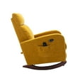 thumbnail image 5 of INCLAKE Accent Rocking Chair, Upholstered Armchair with Side Pocket, Rubber Wood Legs, and High Backrest, Nursery Chair Fabric Rocker for Kids Home Living Room Office, Yellow, 5 of 7