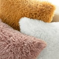 thumbnail image 4 of Phantoscope Plush Fluffy Alpaca Fleece Throw Pillow, 20"x 20", Pink, 1 Pack, 4 of 4