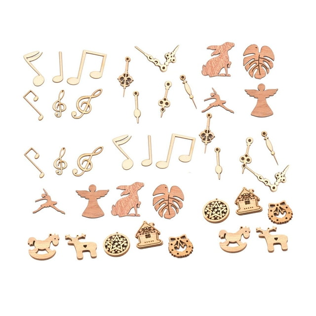 40x Adornos de sin terminar mezclados Chip de Álbum de recortes Nota musical Chica para suministros de bricolaje Decoraciones Soledad Piezas de madera