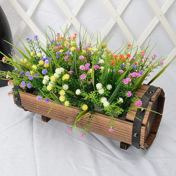 Maceta de madera antigua para flores, maceta para plantas s, jardinera pequeña, granja, boda, patio L Sharpla macetas