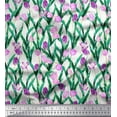 thumbnail image 1 of Soimoi Crepe Silk Fabric Leaves & Tulip Floral Fabric Prints by Yard 42 Inch Wide, 1 of 3