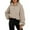 Khaki, variant on Dagugfen Crop Tops for Women Long Sleeve Fleece Lined Quarter Zip Pullover Trendy Casual Sweatshirts