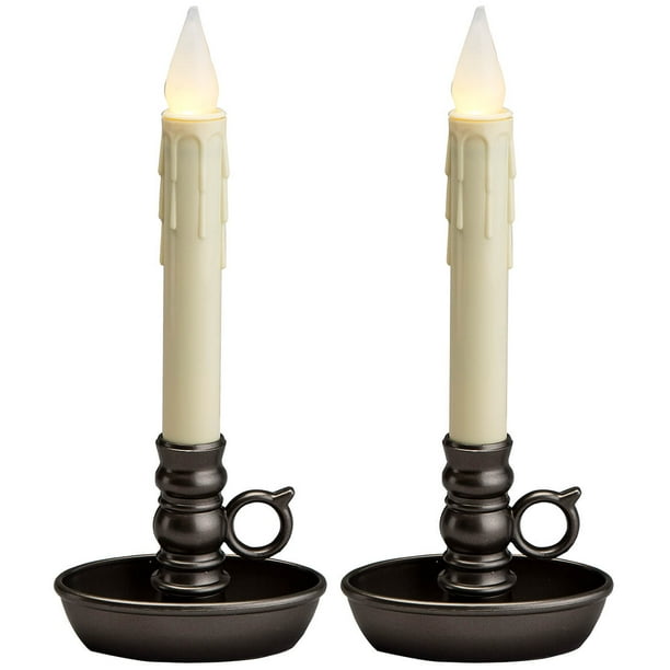 BatteryOperated LED Single Window Candle, Set of 2