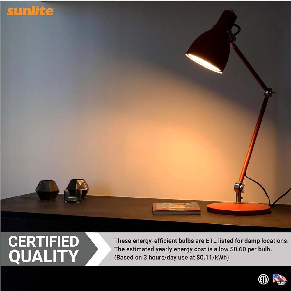 Sunlite G16.5 Light Bulb, LED, 5W (40W Equiv.), 350 Lumens, Dimmable, E12 Base, 3000K, Frosted, 6 Ct, ETL
