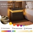 thumbnail image 5 of Generic Nightstand LED Bedside Table LED Cabinet LED Lights Modern End Side Table with 2 Drawers for Bedroom (Light Grey), 13D x 19W x 20H in, (JCF02), 5 of 12