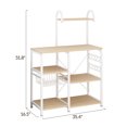 thumbnail image 6 of Ktaxon Baker's Rack, 5-Tier Microwave Oven Stand, Kitchen Utility Cart Island Coffee Bar with Hutch, Kitchen Storage Shelf Shelving Unit Organizer with Drain Basket, Spice Rack & 10 Hooks, 6 of 7