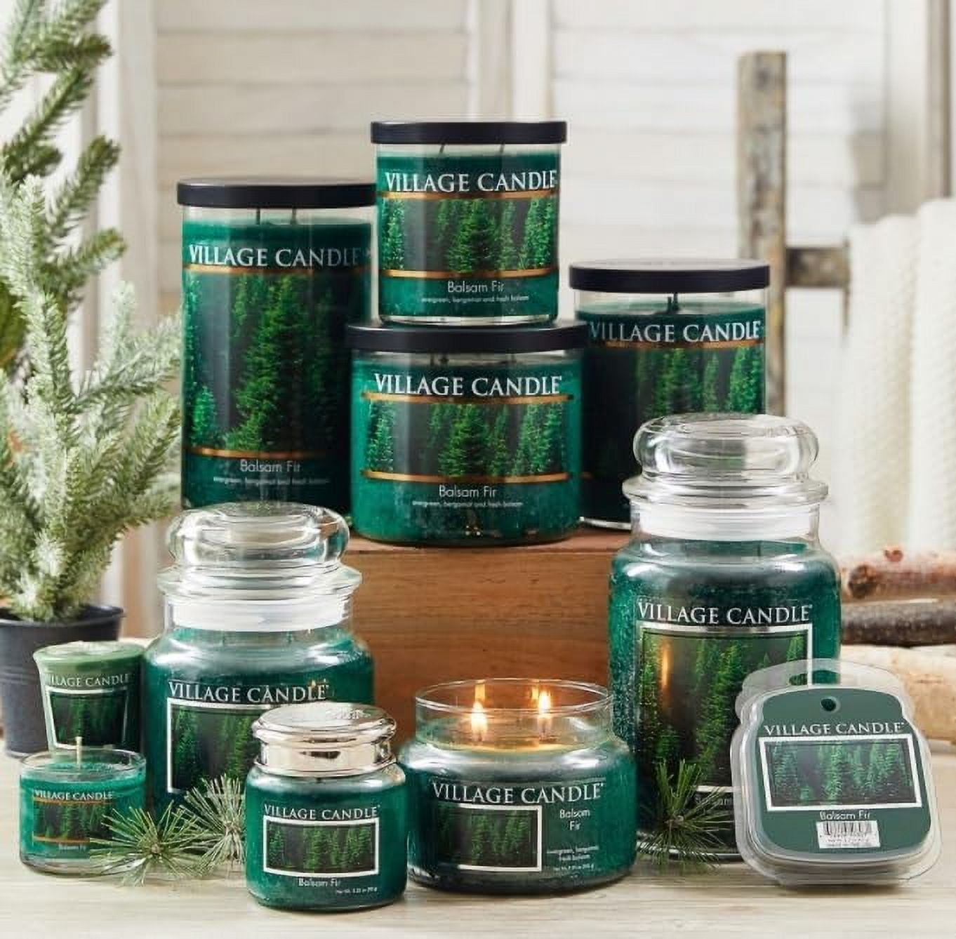 Balsam Fir Large Apothecary Jar, Scented Candle, 21.25 oz., Green