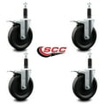 thumbnail image 2 of 6 Inch Phenolic Swivel 1 Inch Expanding Stem Caster Set Total Lock Brake, 2 of 2