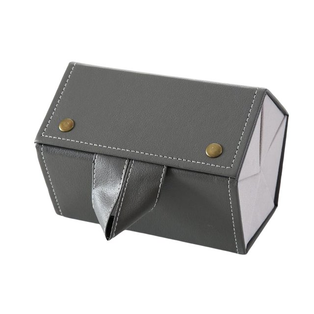 Organizador de gafas de sol de viaje, caja de almacenamiento de gafas de exhibición de cuero PU plegable portátil, caja de almacenamiento de gafas de Gris Yinane Estuche organizador de gafas de sol