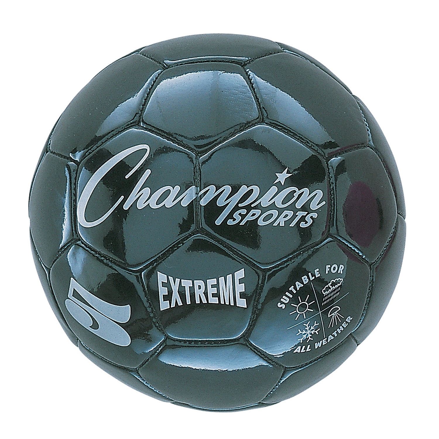 Champion Sports Extreme Soccer Ball Size 5 Black Pack of 2 (CHSEX5BK-2)