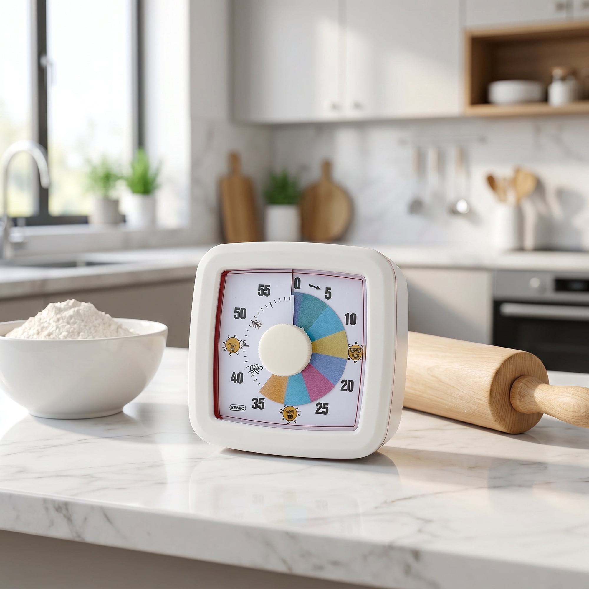 Unique Bargains 60 Minute Digital Visual Timer with Loud Alarm for Studying White C