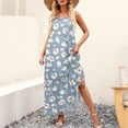 thumbnail image 5 of USSUMA Summer Dresses for Women 2022, Women's Bohemian Floral Maxi Dresses Summer Casual Sleeveless Spaghetti Strap Flowy Long Swing Beach Dress, 5 of 8