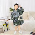 thumbnail image 6 of FORMRS Wearable Blanket Hoodie with Sleeves for Kids Cozy Flannel Sweatshirt, Dark Floral, 6 of 7