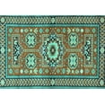 thumbnail image 1 of Ahgly Company Indoor Rectangle Persian Turquoise Blue Traditional Area Rugs, 8' x 12', 1 of 4