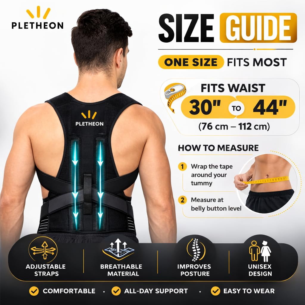 Adjustable Posture Corrector Belt for Men and Women Back Support Brace for Spine Alignment, Pain Relief & Shoulder Correction