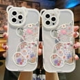 thumbnail image 5 of Compatible with iPhone 12 Pro Case, Cute Bear Camera Protector Clear Flowers Girls Women Case for iPhone 12 Pro, 5 of 8