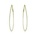 thumbnail image 2 of Bling Jewelry Womens Endless Lightweight Thin Oval Shape Big Hoop Earrings Gold Plated .925 Sterling Silver 2 Inch, 2 of 5