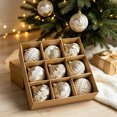thumbnail image 6 of QISIWOLE 9 Piece Assorted Christmas Bauble Box Set, Yellow & White Special Shape Ornaments, 3.15 x 3.15 in Plastic Baubles, for Christmas Tree and Holiday Decor, 6 of 6