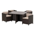 thumbnail image 1 of Noble House Puerta 5 Piece Outdoor Wicker Dining Set in Dark Brown, 1 of 40