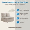 thumbnail image 6 of Mjkone Twin Size Convertible Sofa Bed, Modern Pull Out Linen Sleeper Sofa Couch, Revesible Couch Bed with Cushions&Throw Pillows for Small Place/ Apartment/Living Room/Office/Studio (Beige), 6 of 8