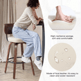 thumbnail image 4 of EHANCIS 26" Swivel Counter Height Bar Stools Set of 2, Boho Rattan Back Kitchen Island Chairs, PU Leather Upholstered Seat & Walnut Wood, Beige, 4 of 9