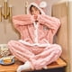 thumbnail image 2 of Conjunto de ropa de dormir de terciopelo Coral grueso para mujer, pijama de franela de felpa, ropa de casa de dibujos animados para niñas lindas, conjunto de aislamiento, Invierno, 2 of 5