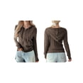 thumbnail image 3 of Suéteres de Punto para Mujer, Suéteres de Larga con Cuello en V, Camisetas Casuales, Conjuntos de Moda de Otoño. Café M, 3 of 7