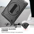 thumbnail image 6 of Shockproof Case for Samsung Galaxy Tab A8 10.5" SM-X200 X205 X207, Military Grade Protection Rotating Stand Hand Strap Shoulder Strap Kids Friendly Bumper Rugged Case for Galaxy Tab A8 10.5",Black, 6 of 8
