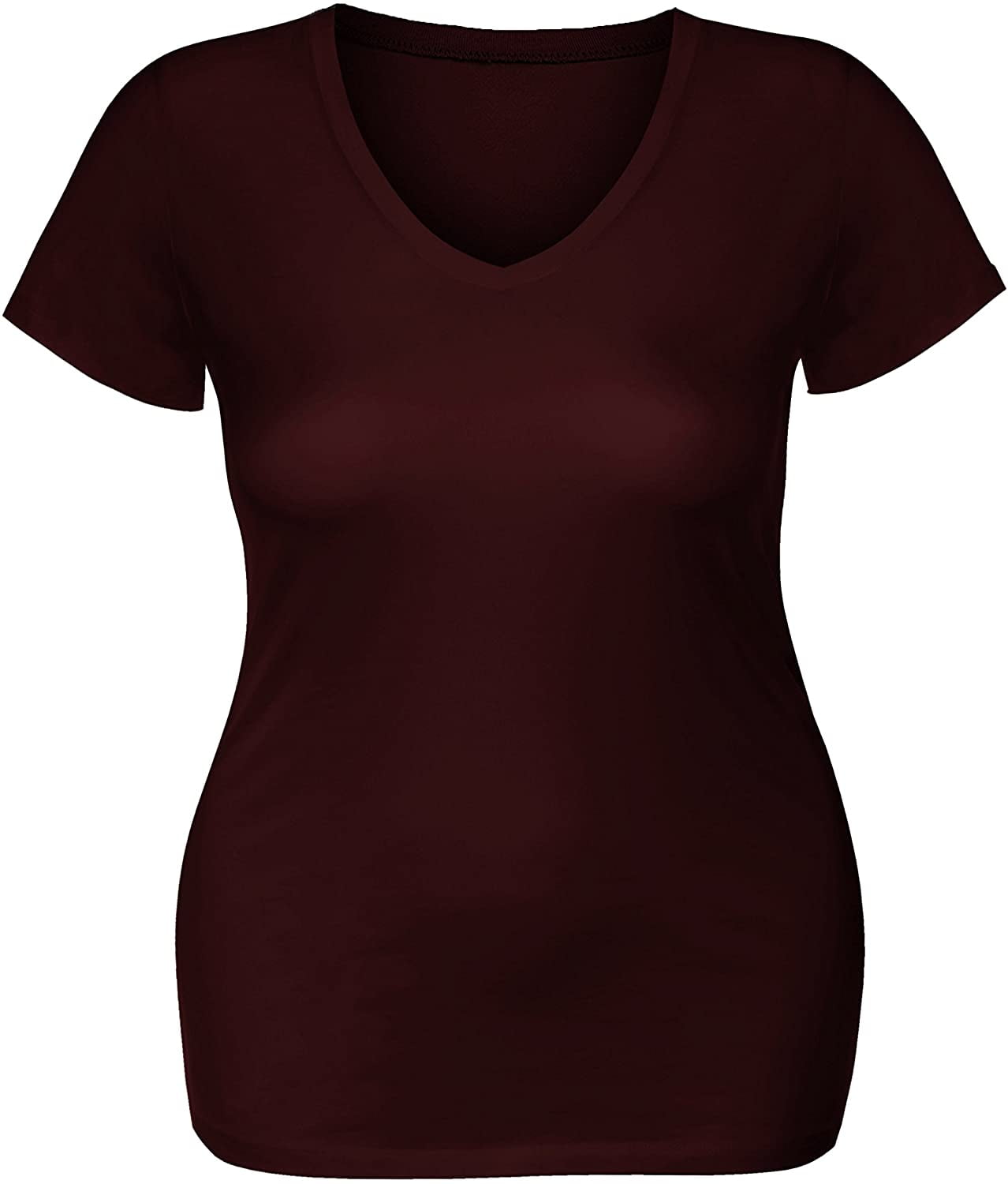 womens maroon v neck t shirt