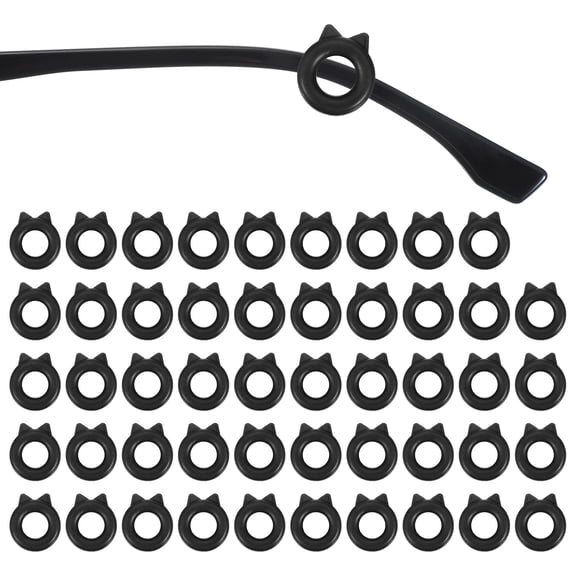 Cat Shape Eye Glasses Ear Grips, 25 Pairs Anti-Slip Eyeglass Ear Hooks with Box for Sunglasses Ear Hooks, Black