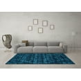 thumbnail image 3 of Ahgly Company Machine Washable Indoor Round Abstract Light Blue Modern Area Rugs, 8' Round, 3 of 4