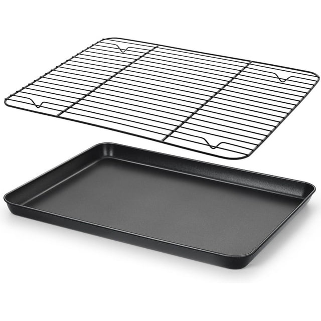 Nonstick Baking Sheet with Rack Set x x Cookie Sheet Baking Pan with Cooling Rack for Oven Commercial Grade & Easy to Clean